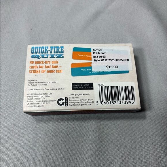 New QUICK-FIRE QUIZ TRIVIA CARD GAME NWT - Picture 2 of 3